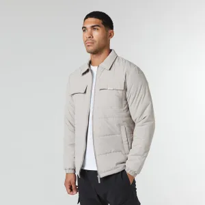Quilted Overshirt Jacket | Stone Durable Fabric Organic Cotton Blend
