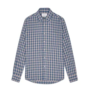 Recycled Polyester Blend Contemporary Design NN07 Deon Flannel Shirt Blue Check