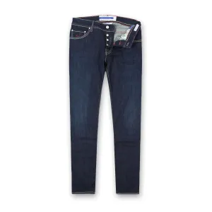 Neutral Piece Jacob Cohen - M06 Nick Dark Denim Jeans With Burgundy Badge