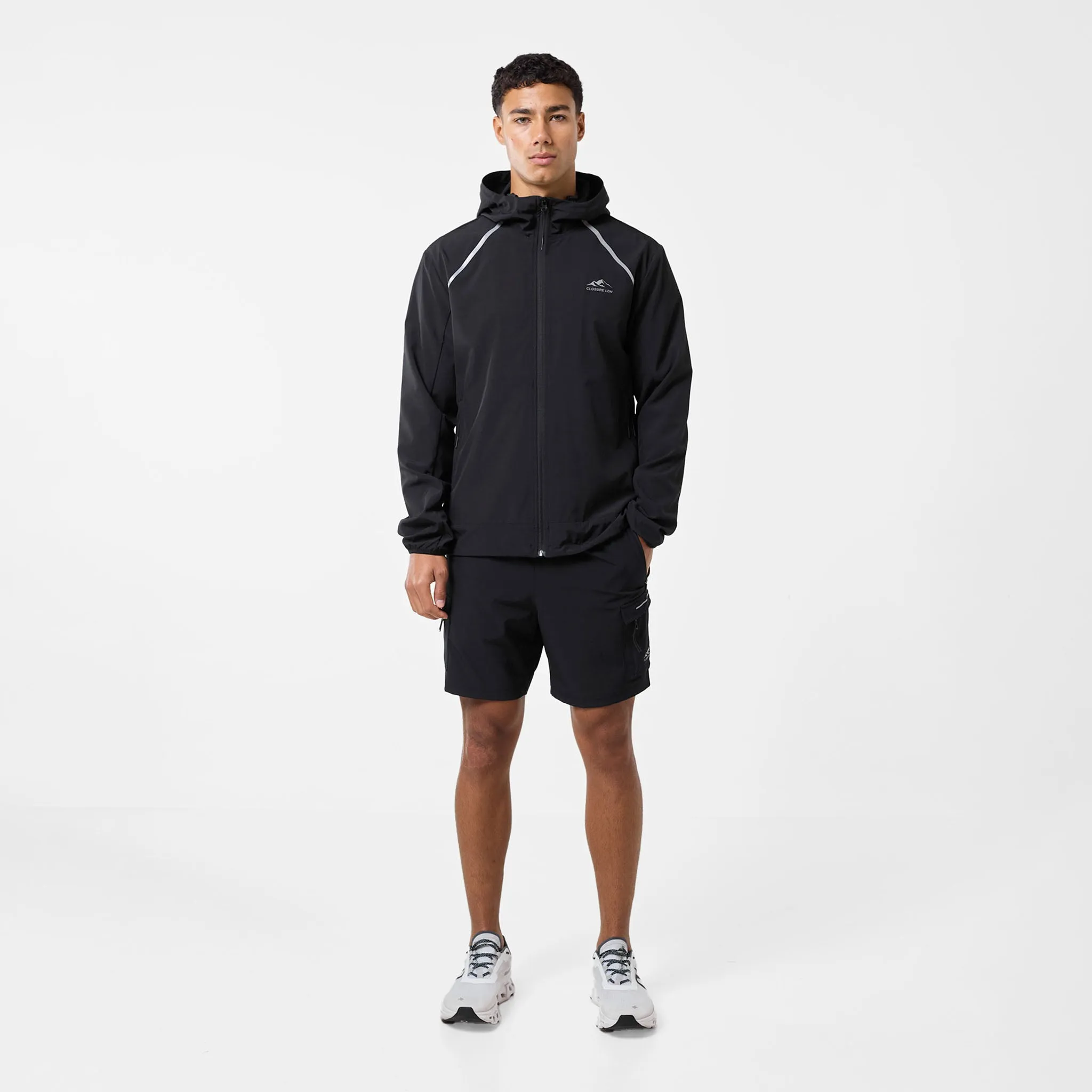 Reflective Core Windbreaker | Black Cool Season Flatlock Seam Construction