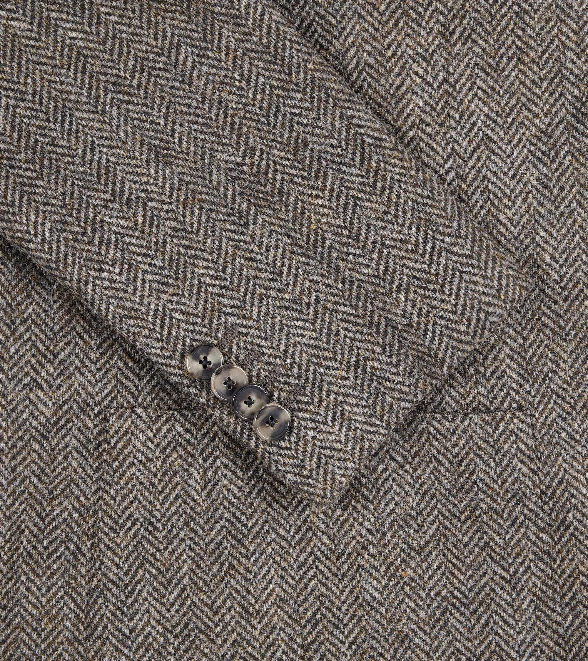 BondedSeams Caruso Aida Wool Herringbone Jacket: Biscuit