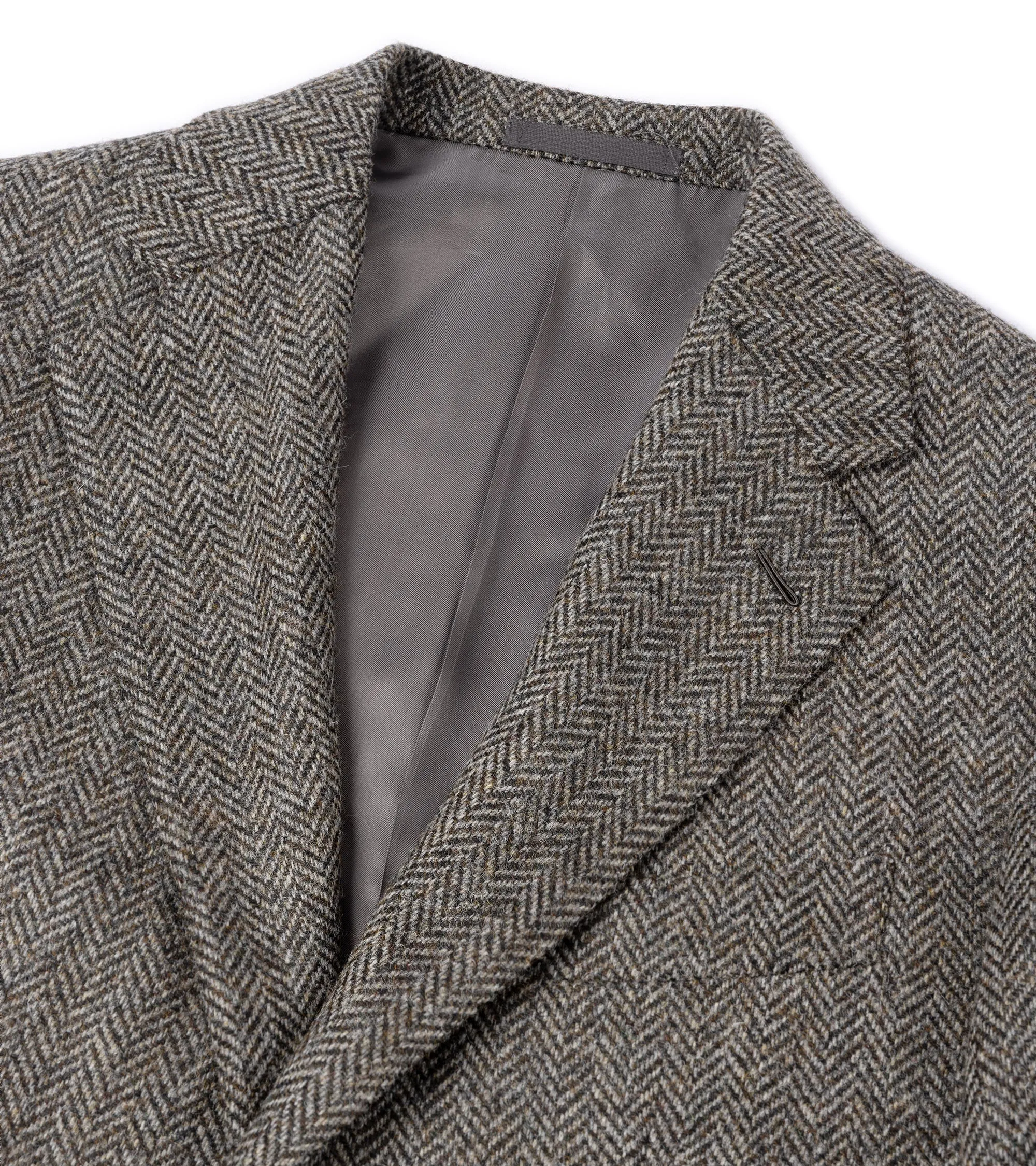 Light Activated Cooling Caruso Aida Wool Herringbone Jacket: Biscuit