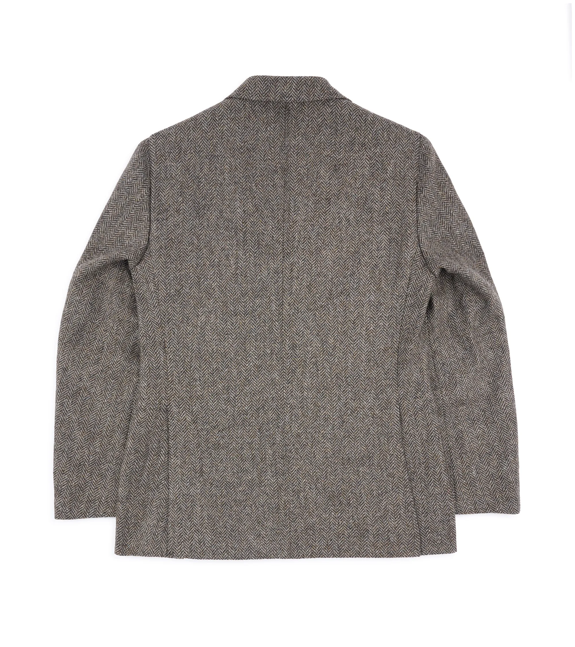Modular Layering Compatibility Caruso Aida Wool Herringbone Jacket: Biscuit