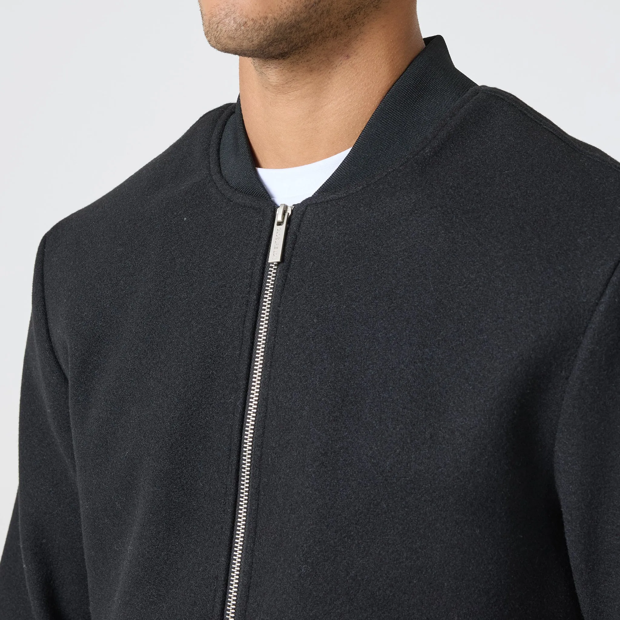 Trail To Town Faux Wool Smart Bomber | Black