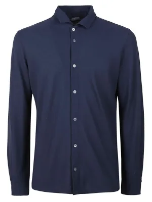 Button-Down Cotton Shirt With Soft Texture Shimmer Effect