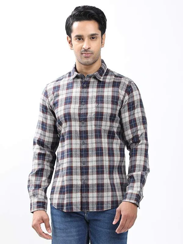 Men Checked Full Sleeve Cotton Corduroy Shirt Fashion Layer