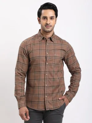 Minimalist Closure All-Season Wear Men Checked Full Sleeve Cotton Shirt
