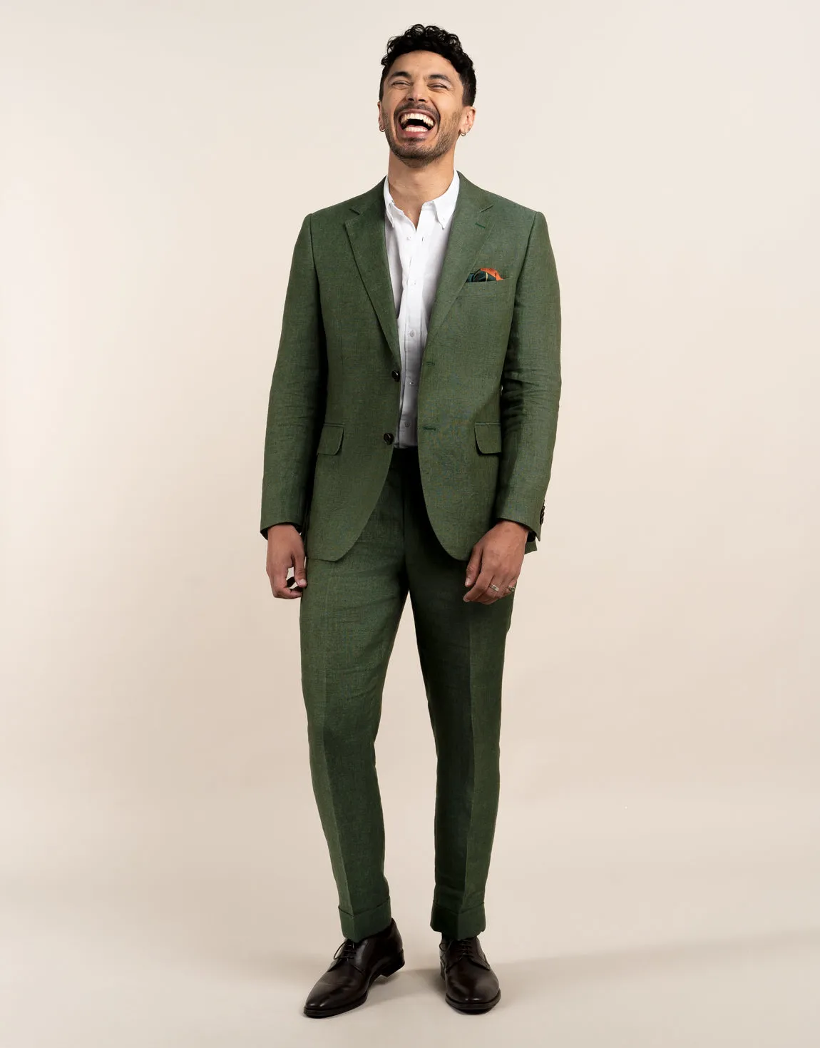 Weekend Comfort Quick Dry Fabric Evans Forest Green Linen Trouser