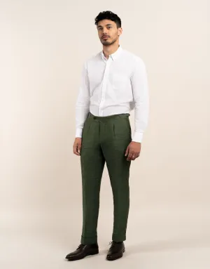 Belt loops Trendy Layering Evans Forest Green Linen Trouser