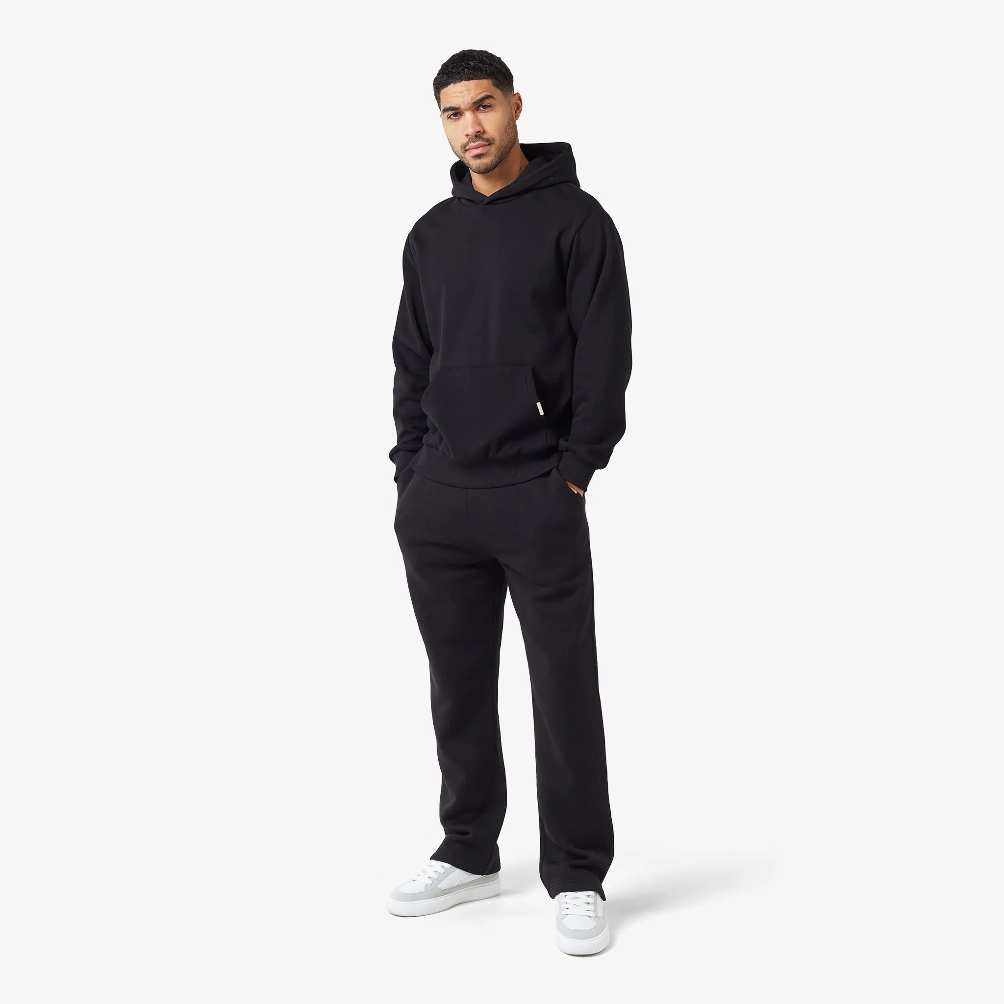 Relaxed Fit Hoodie | Black product fluffy softness