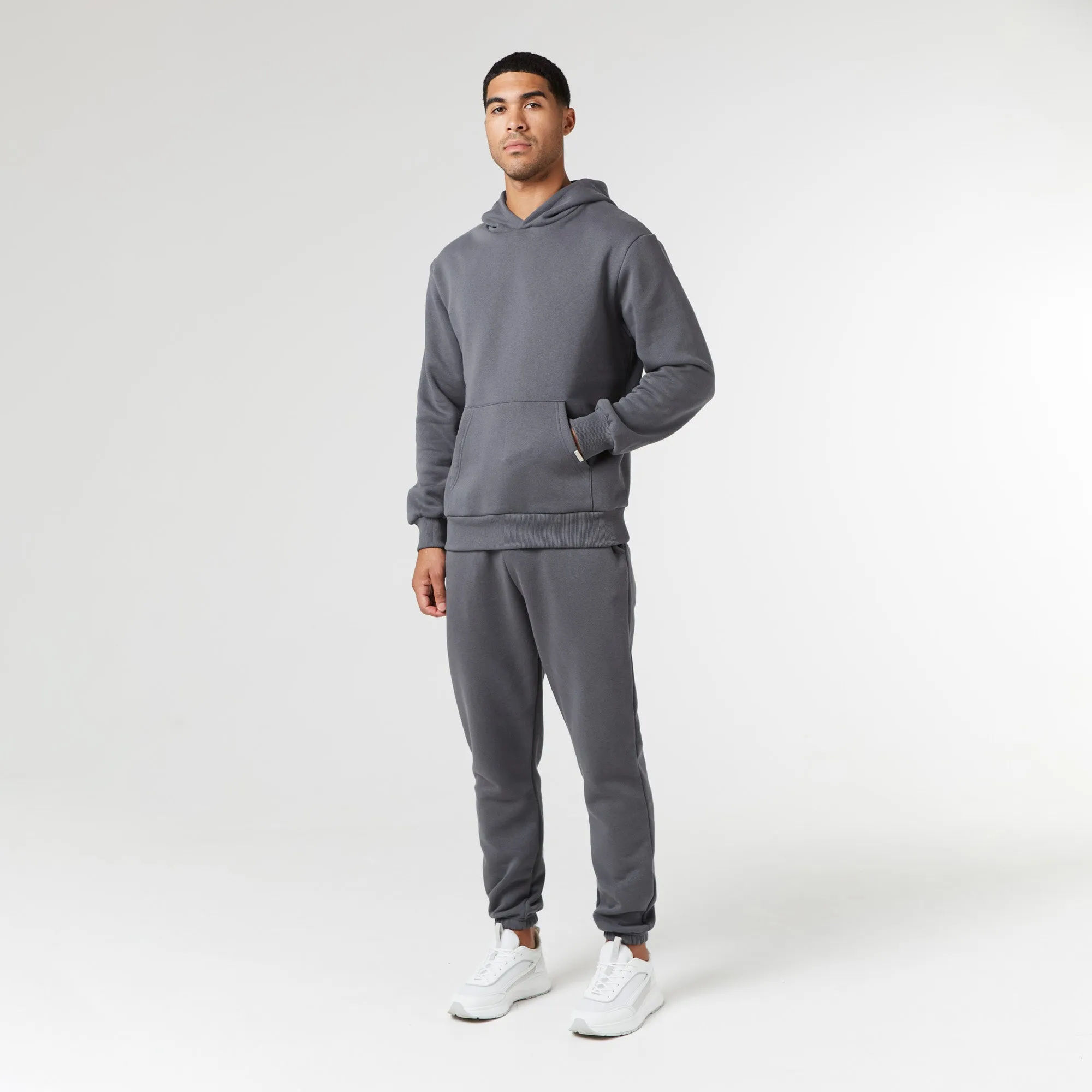 Relaxed Fit Hoodie | Graphite Office Casual