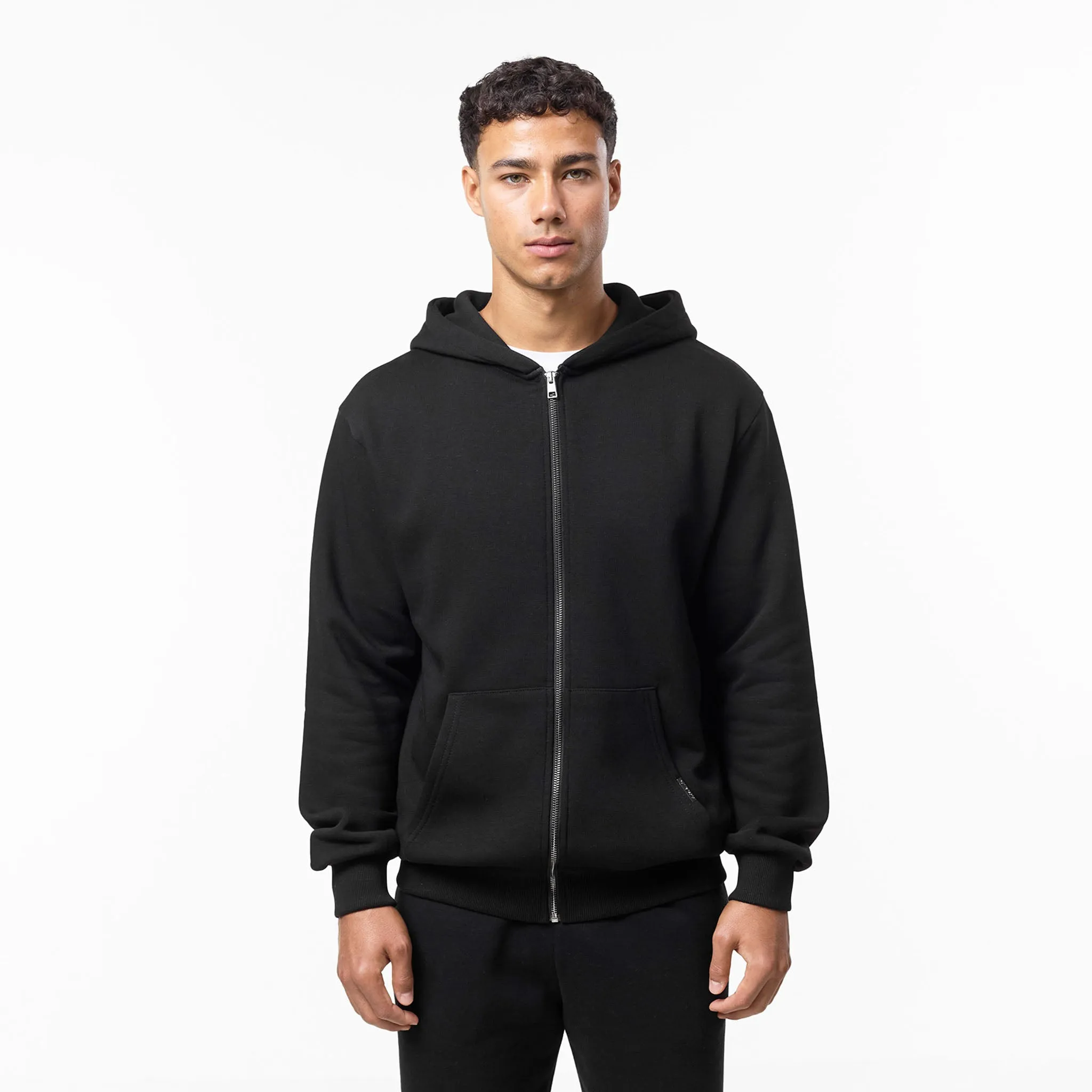 product business casual sophistication Relaxed Full Zip Hoodie | Black