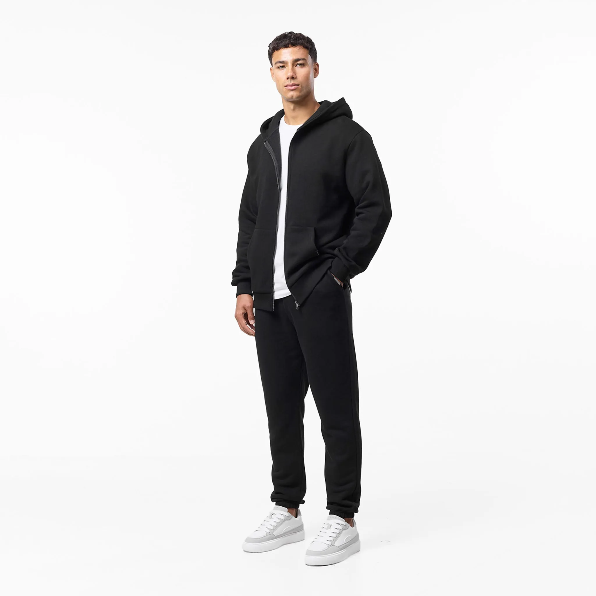 Chill Wearable Relaxed Full Zip Hoodie | Black