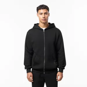 product business casual sophistication Relaxed Full Zip Hoodie | Black