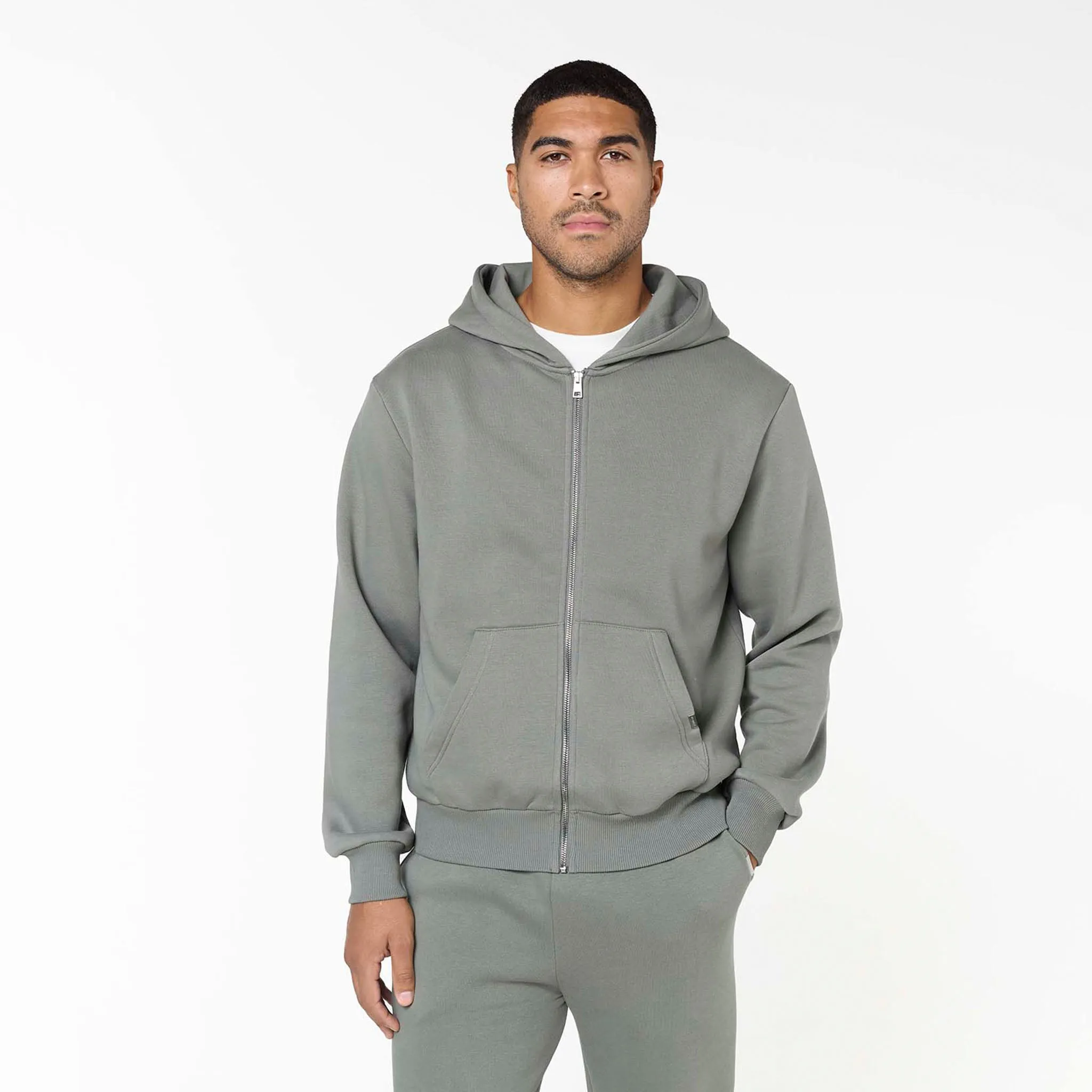 Breathable Material teens' Relaxed Full Zip Hoodie | Khaki