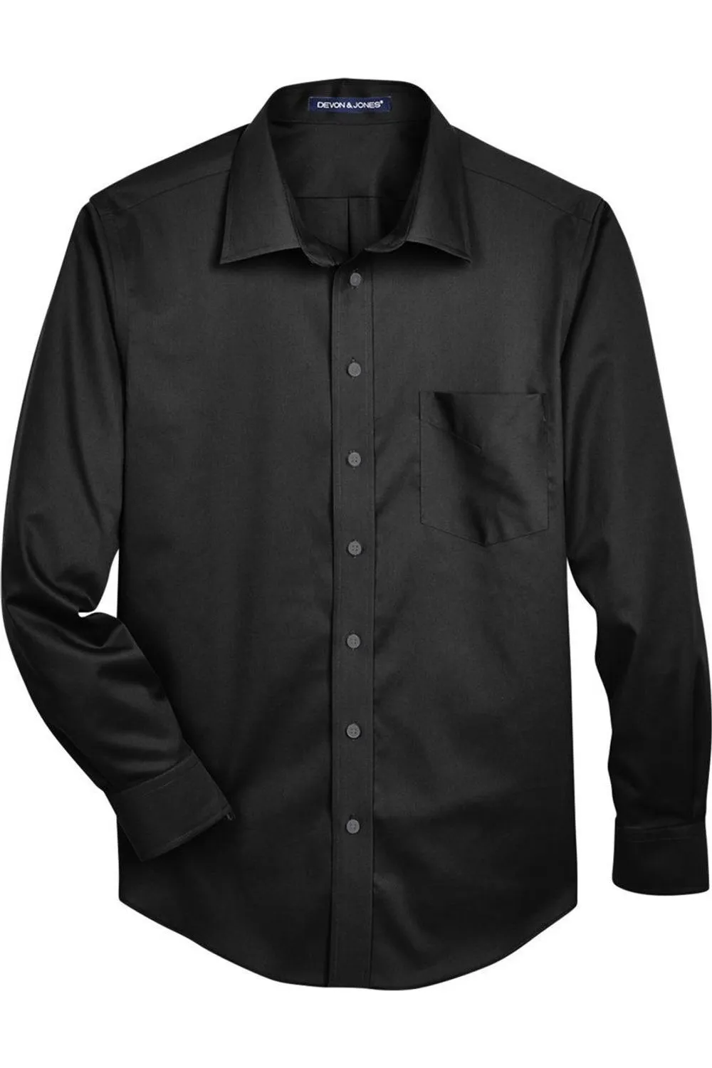 Devon & Jones Crown Collection Solid Stretch Twill Woven Dress Shirt Edgy Fashion Odor Control Technology
