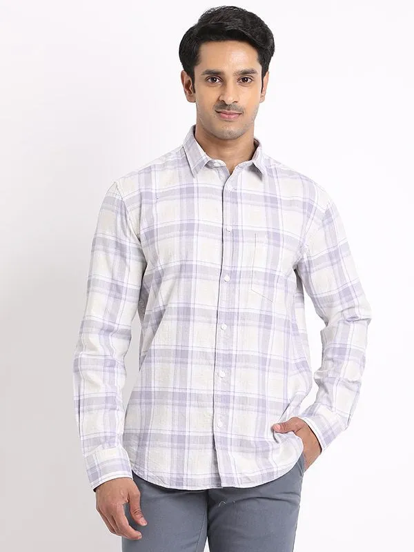 Retro Vibe Anti Static Treatment Men Checked Full Sleeve Cotton Shirt