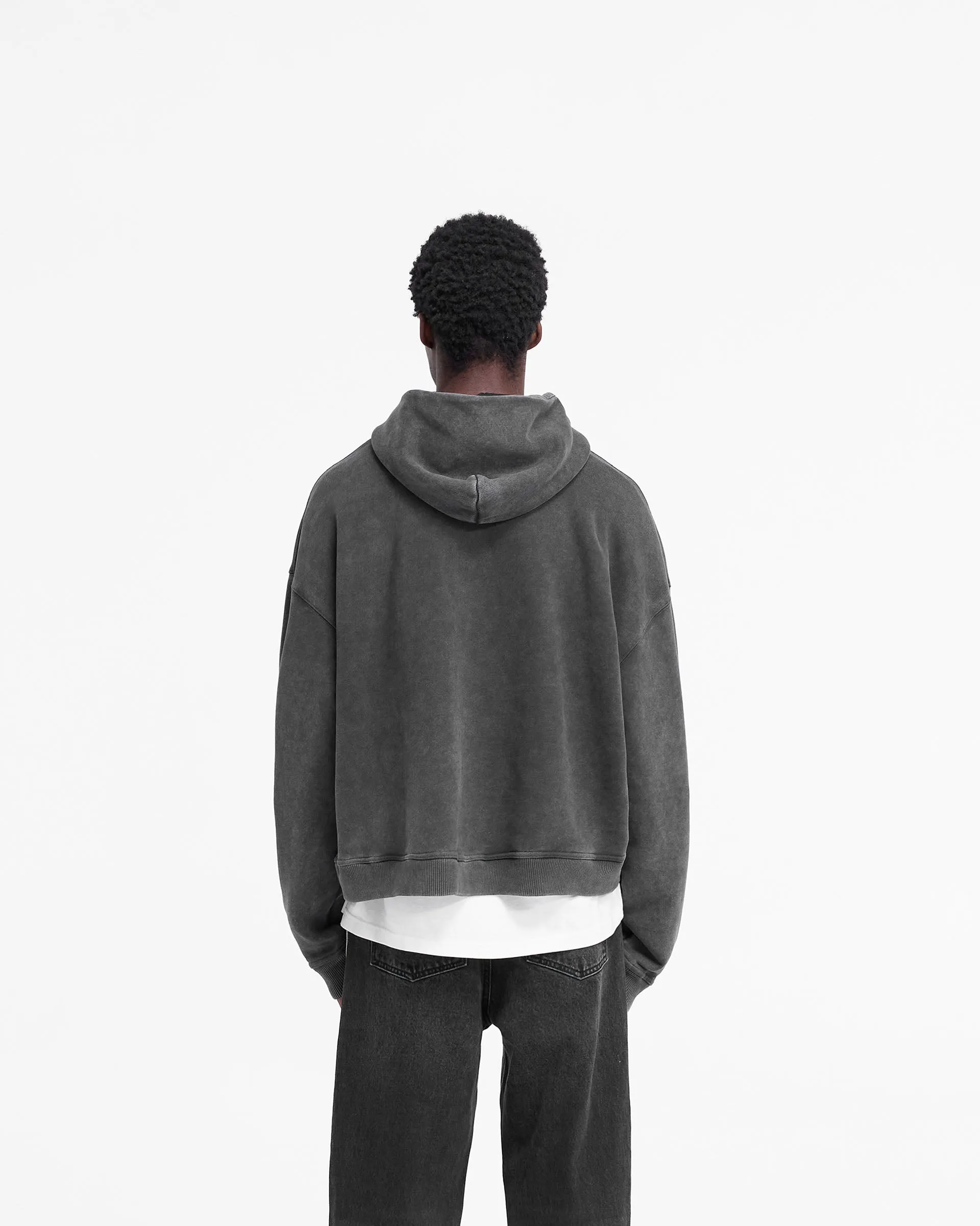 No pockets Cool Style Rep Applique Hoodie - Vintage Black