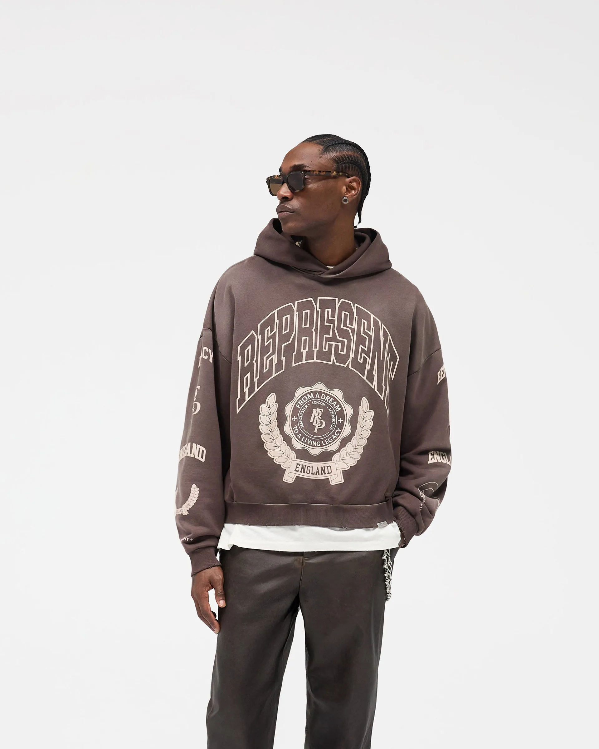 Sustainable Represent Legacy Crest Hoodie - Nero