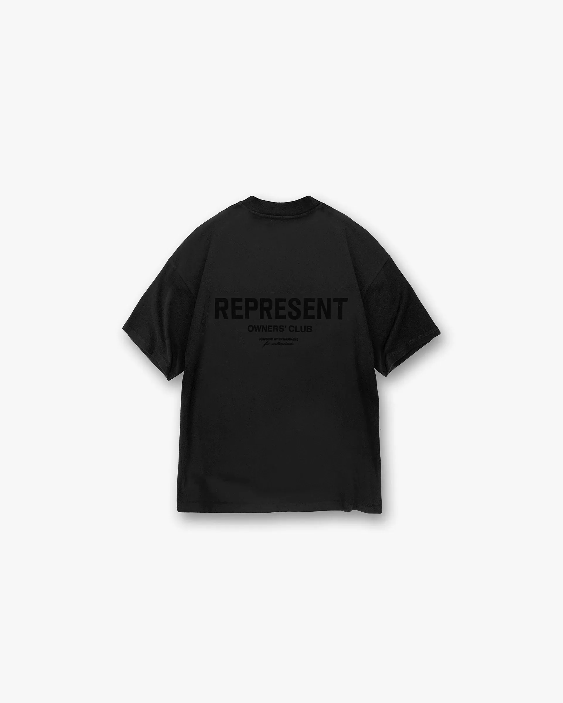 Represent Owners Club Flocked T-Shirt - Black No Slip Shoulder Design