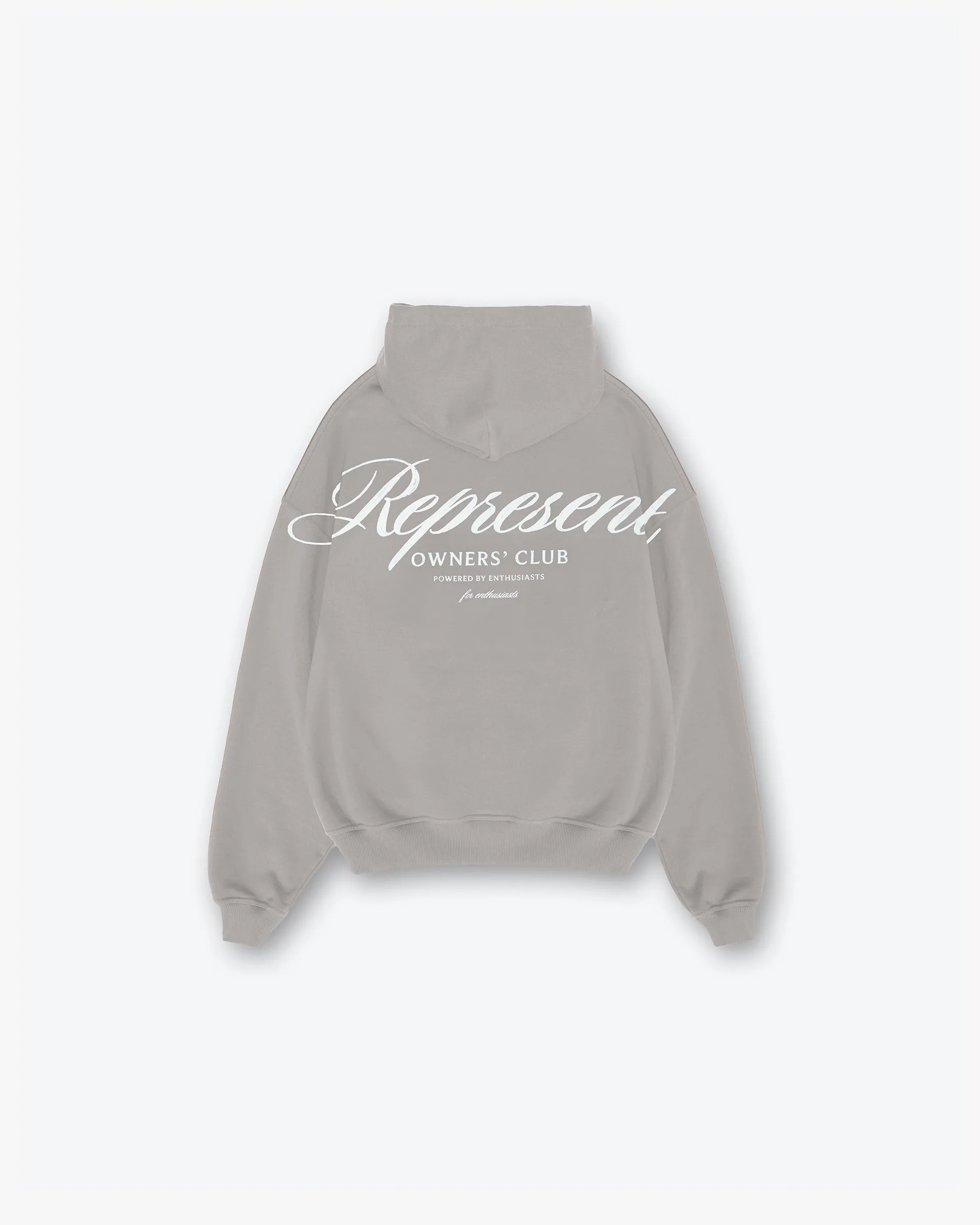 Represent Owners Club Script Hoodie - Slate Fleece Lining Seasonal Fashion