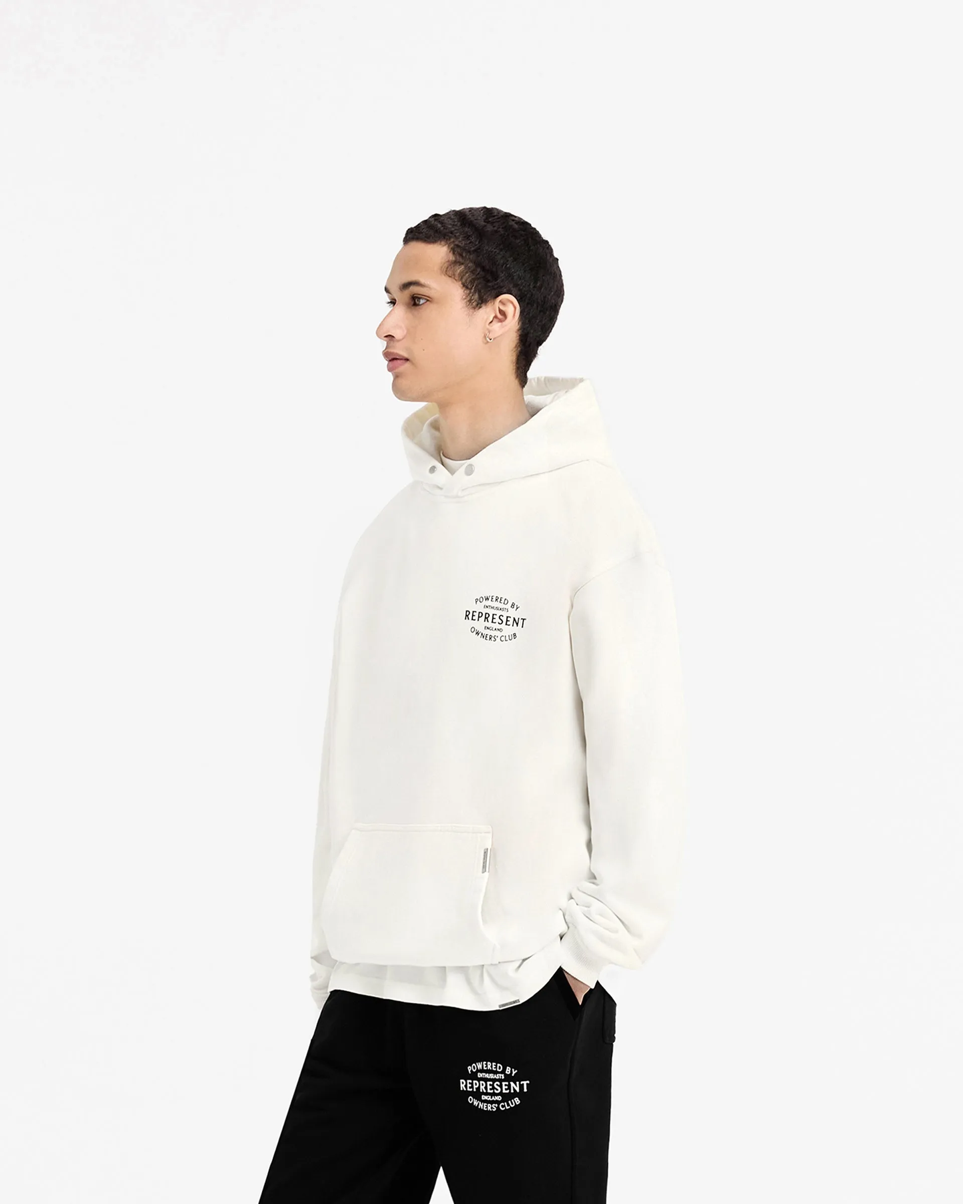 Represent Owners Club Stamp Hoodie - Flat White Printed