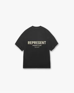 Represent Owners Club T-Shirt - Aged Black Oversized Cut