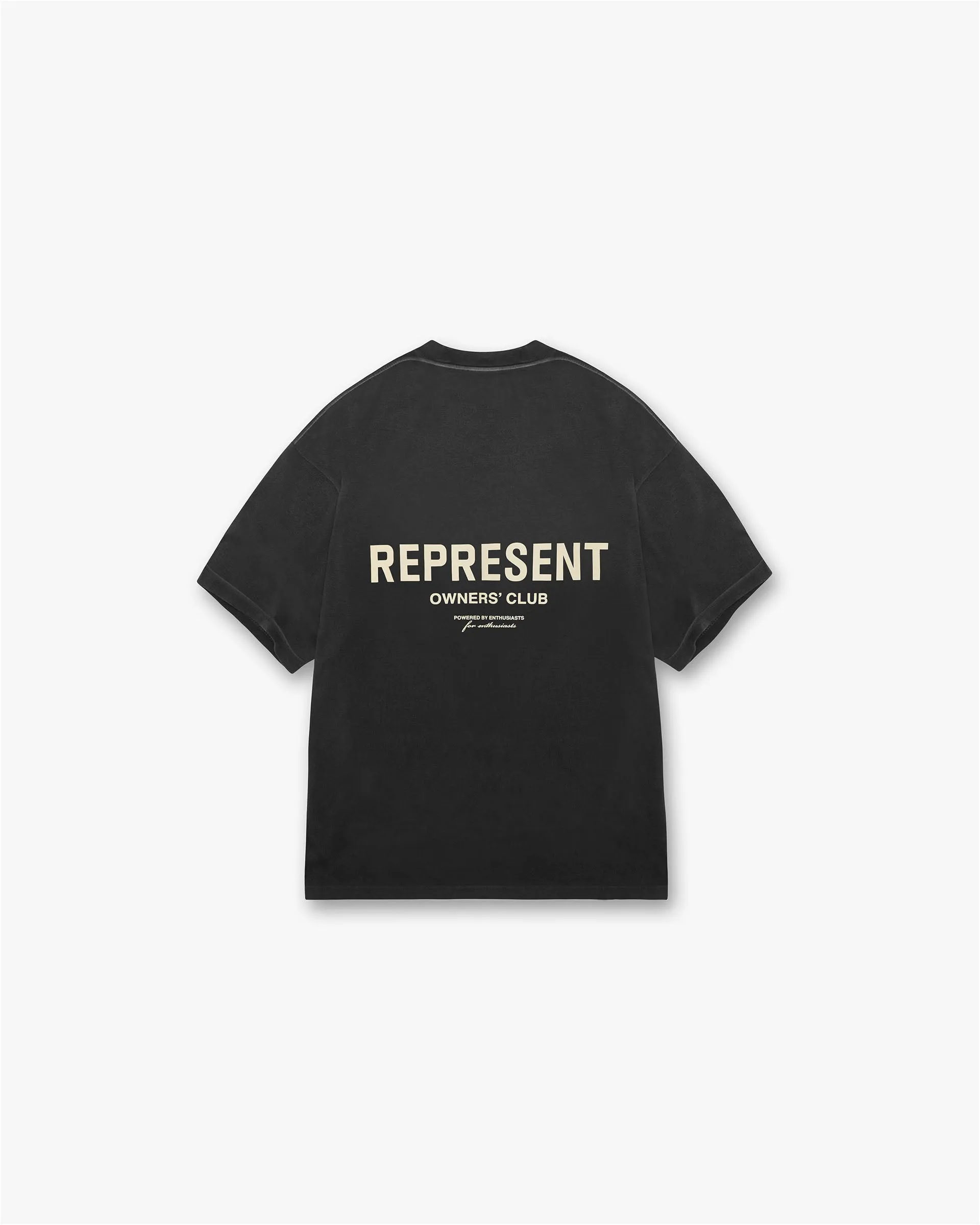 Represent Owners Club T-Shirt - Aged Black Oversized Cut