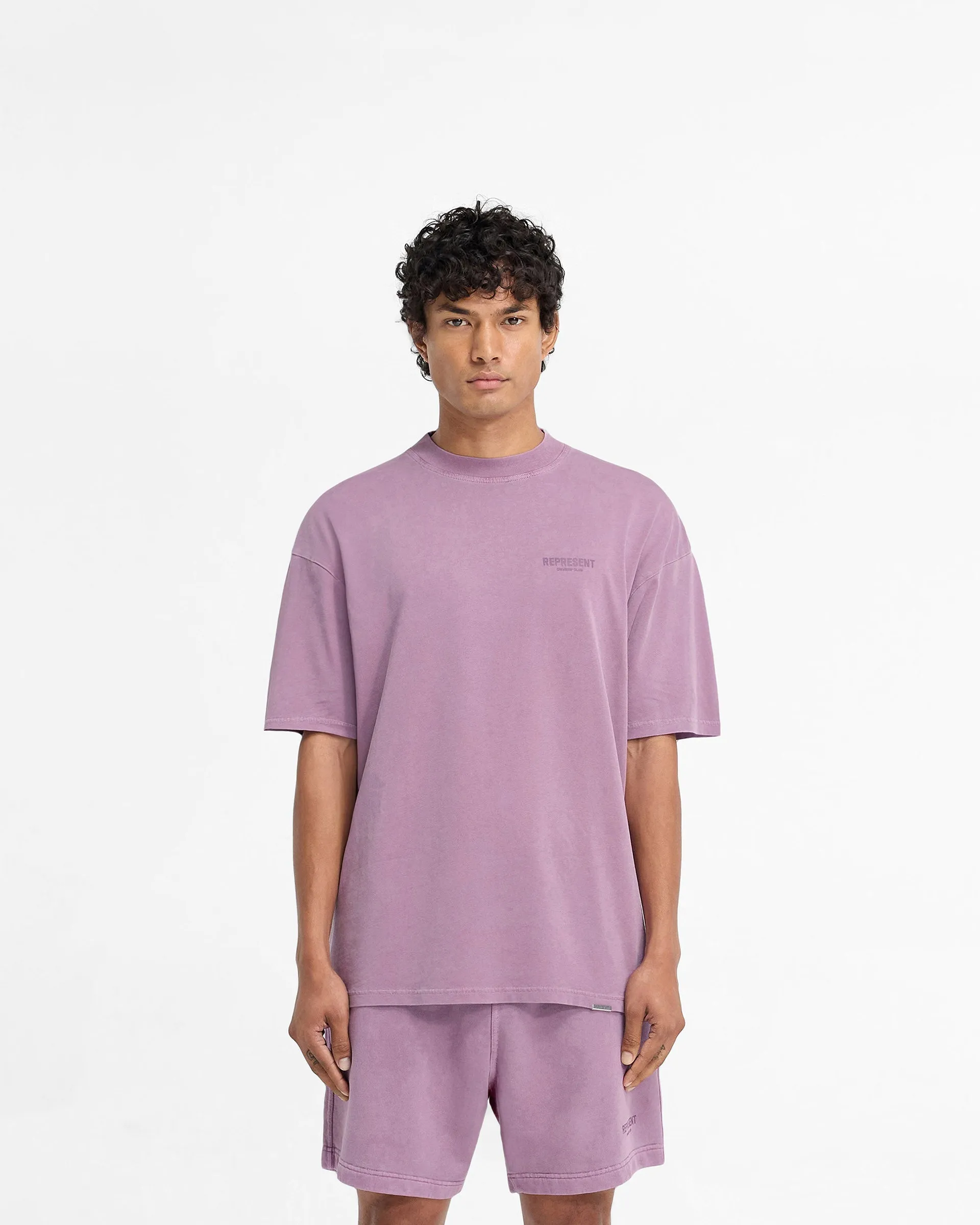 Represent Owners Club T-Shirt - Mid Purple Minimal Comfort Style Essential Style Wear