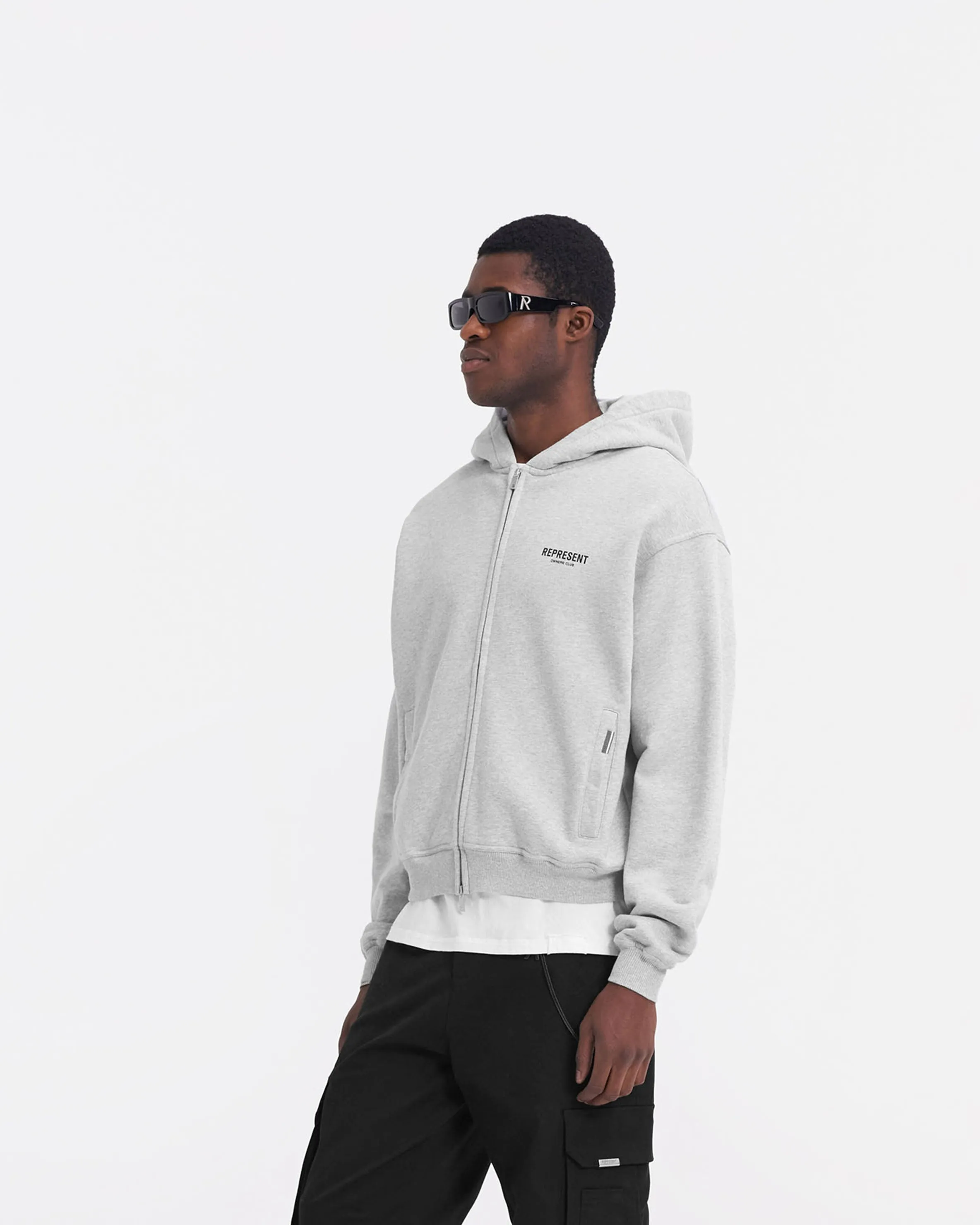 Represent Owners Club Zip Hoodie - Ash Grey old people Relaxing Wear