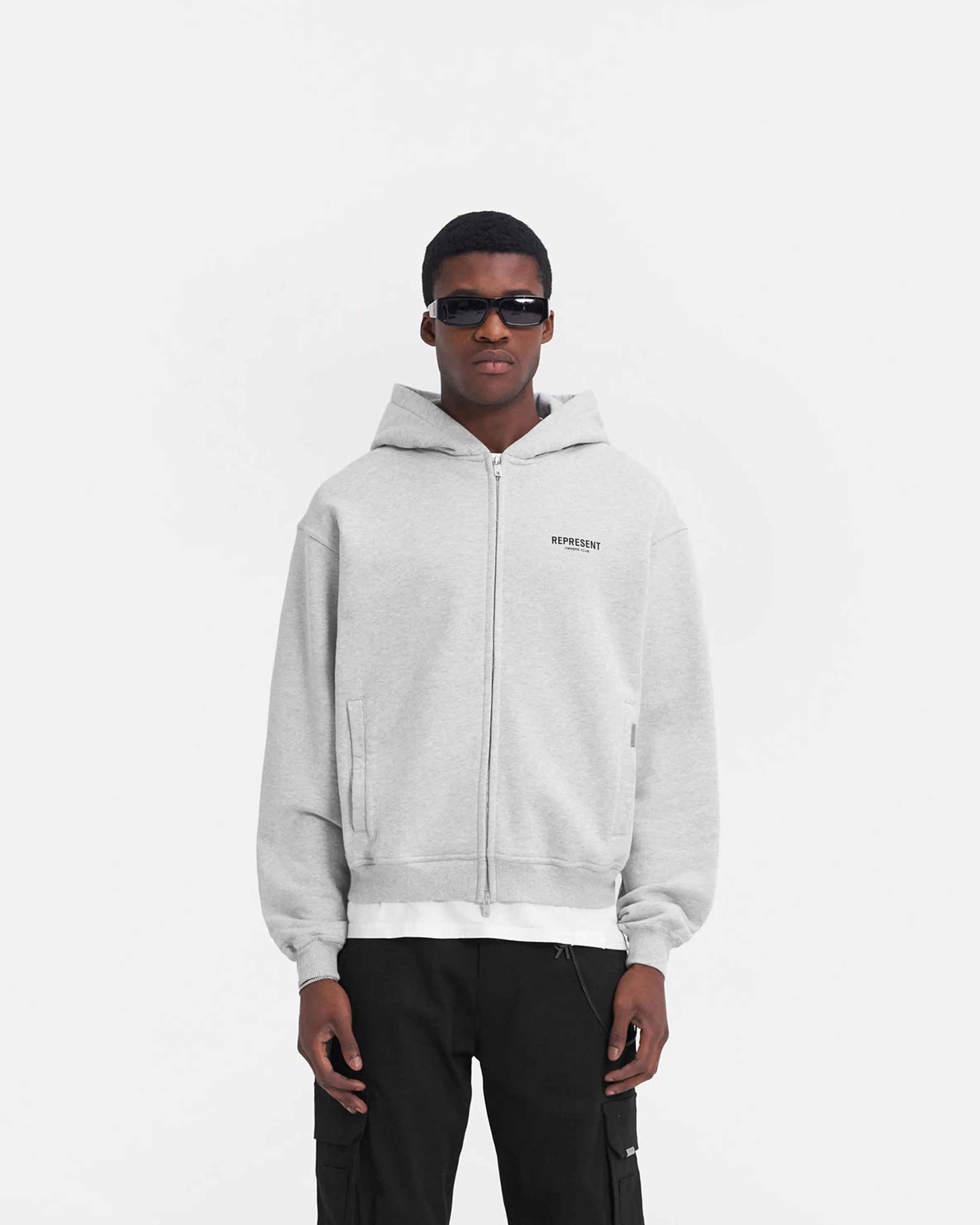 Timeless Active Represent Owners Club Zip Hoodie - Ash Grey