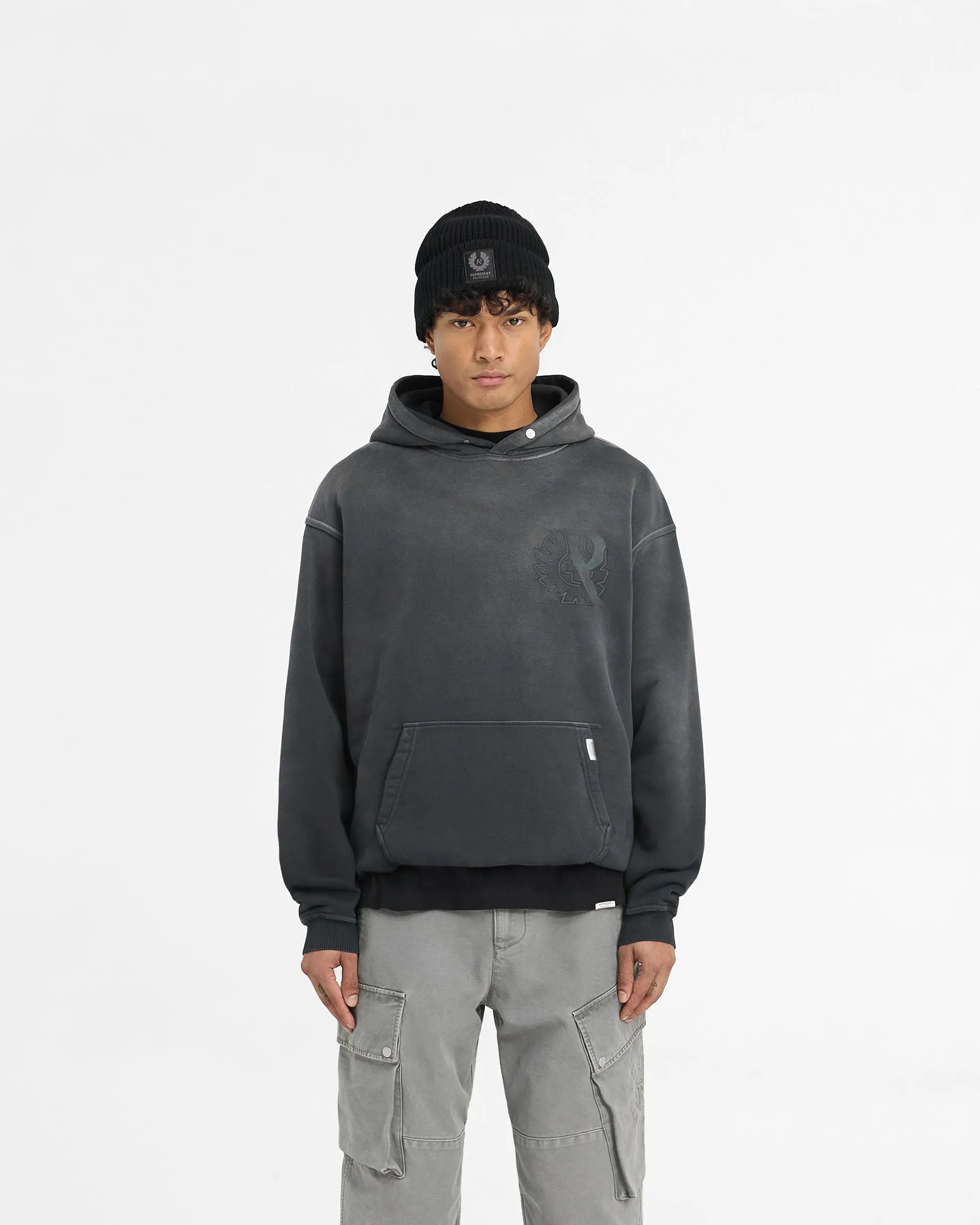 Represent X Belstaff Outline Phoenix Hoodie - Shadow Layered Style Warm Layer