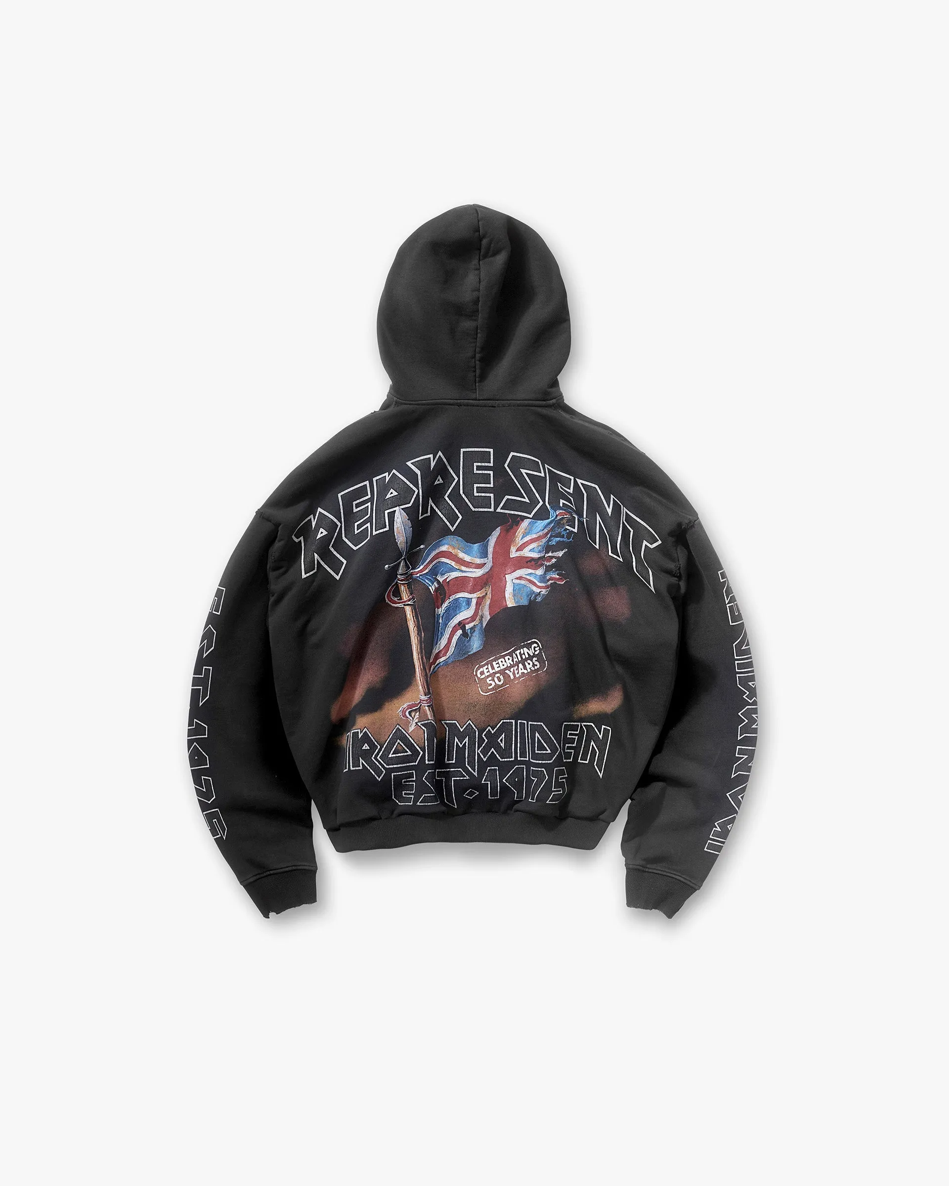 All Day Wear Represent X Iron Maiden Steed Hoodie - Stained Black