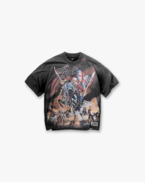 Represent X Iron Maiden Steed T-Shirt - Stained Black Light and Cozy Stretch Comfort
