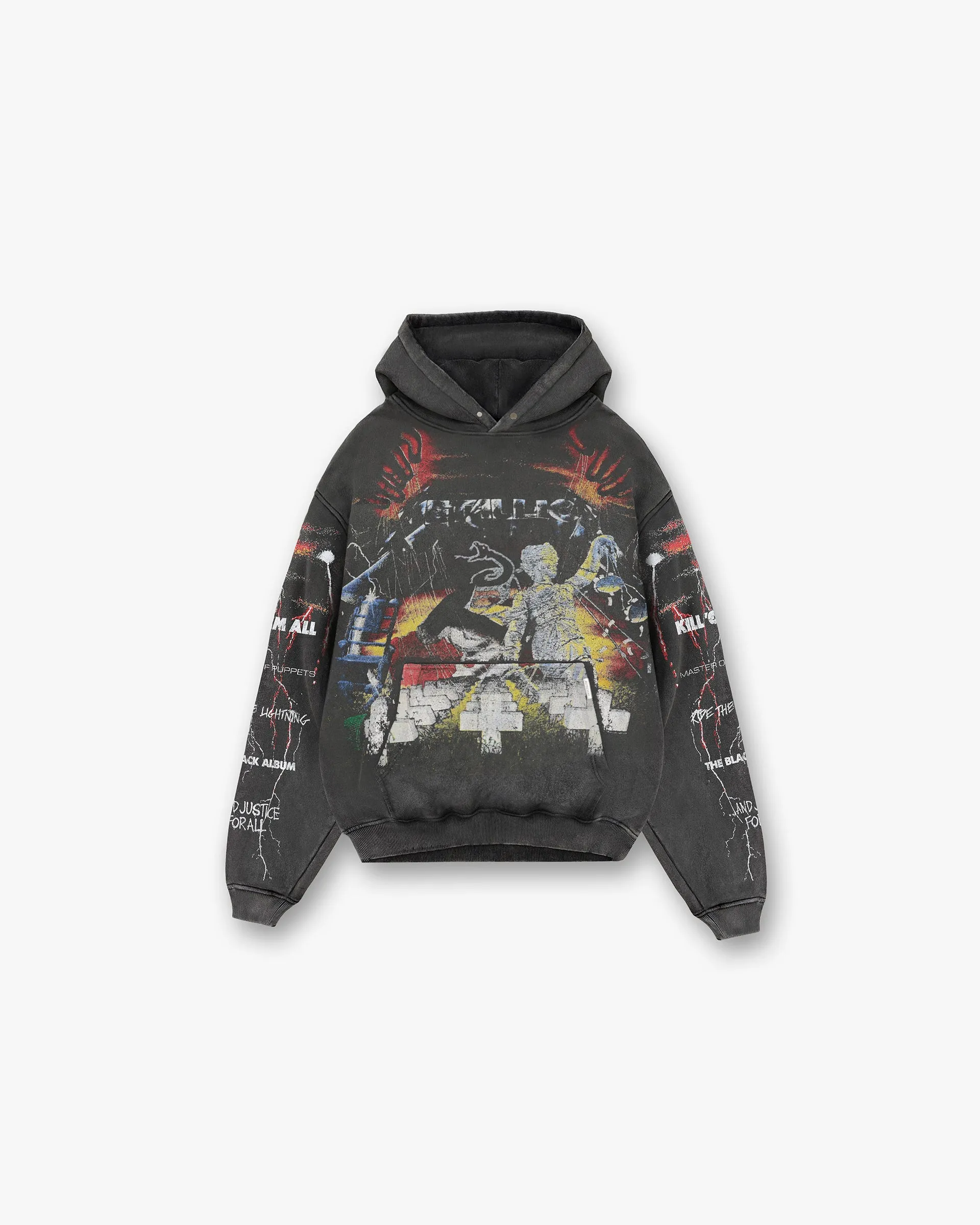 Represent X Metallica Master Of Puppets Hoodie - Vintage Grey Seasonal Collection Weekend Bold
