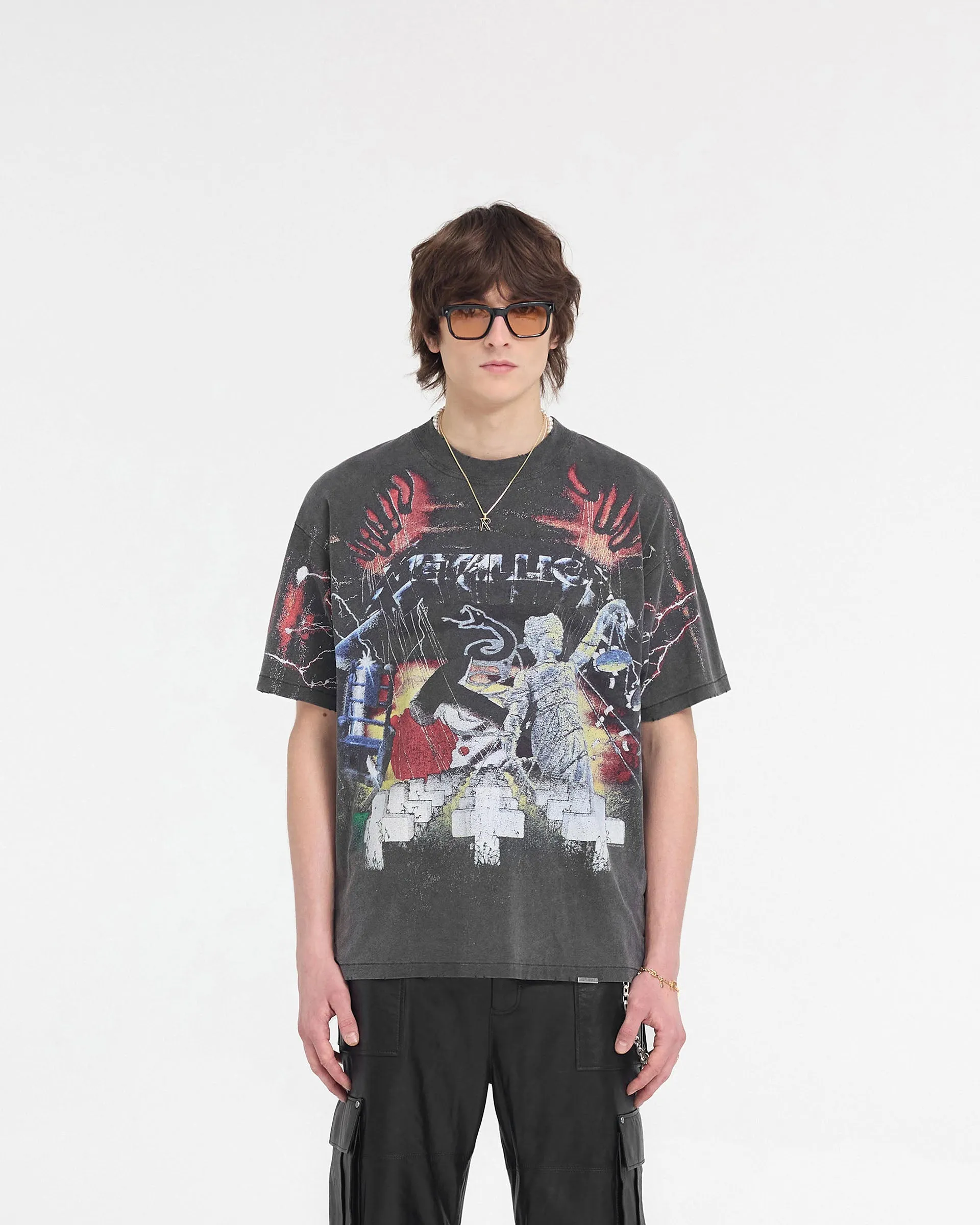 Represent X Metallica Master Of Puppets T-Shirt - Vintage Grey Multi Directional Stretch