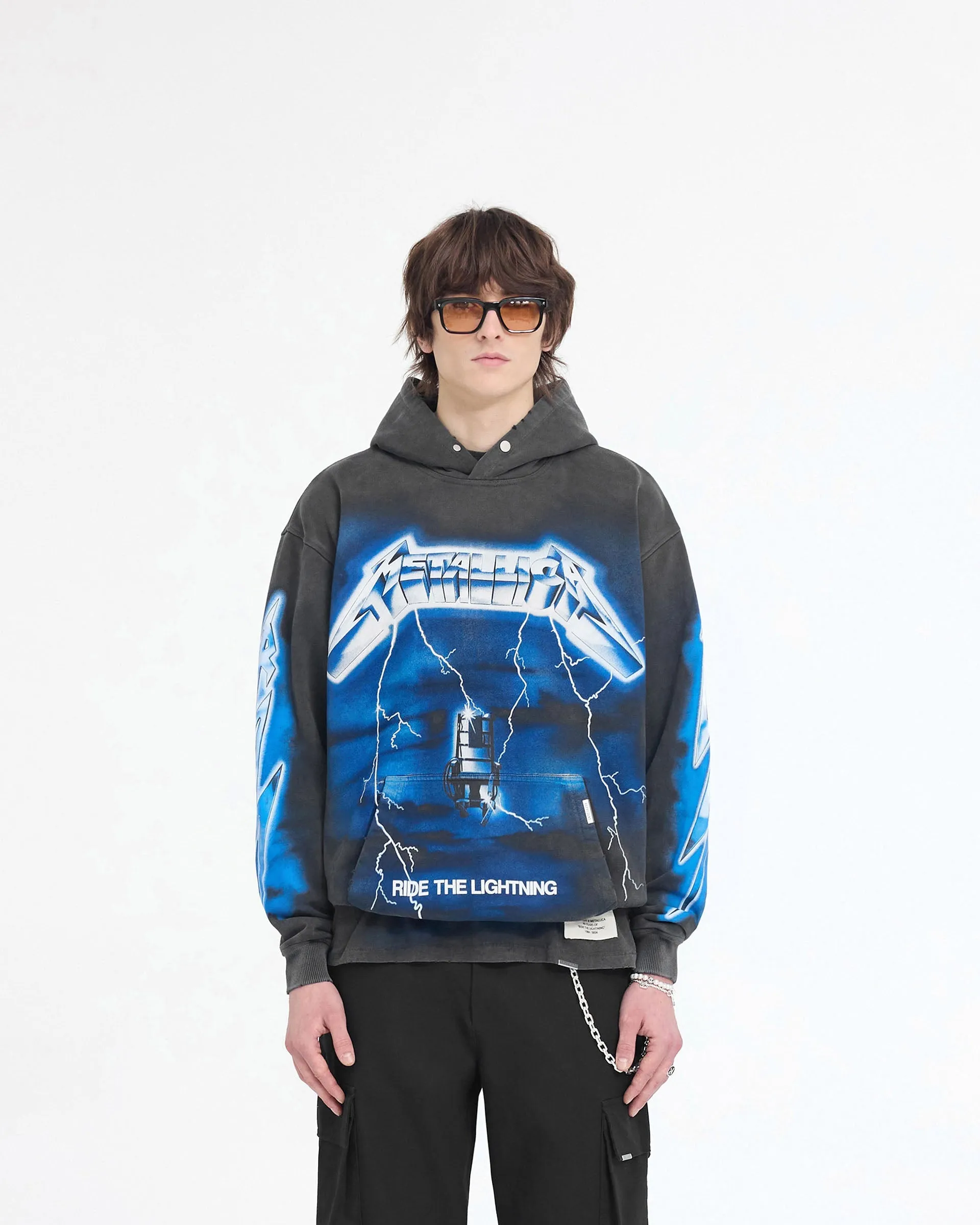 Effortless Comfort Anti Pilling Represent X Metallica Ride The Lightning Hoodie - Vintage Grey