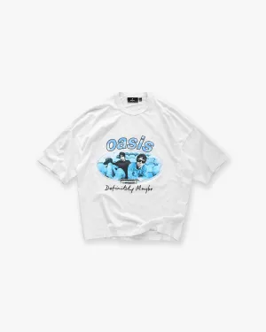 Lightweight Feel Comfortable Layer Represent X Oasis Maine Road T-Shirt - Flat White