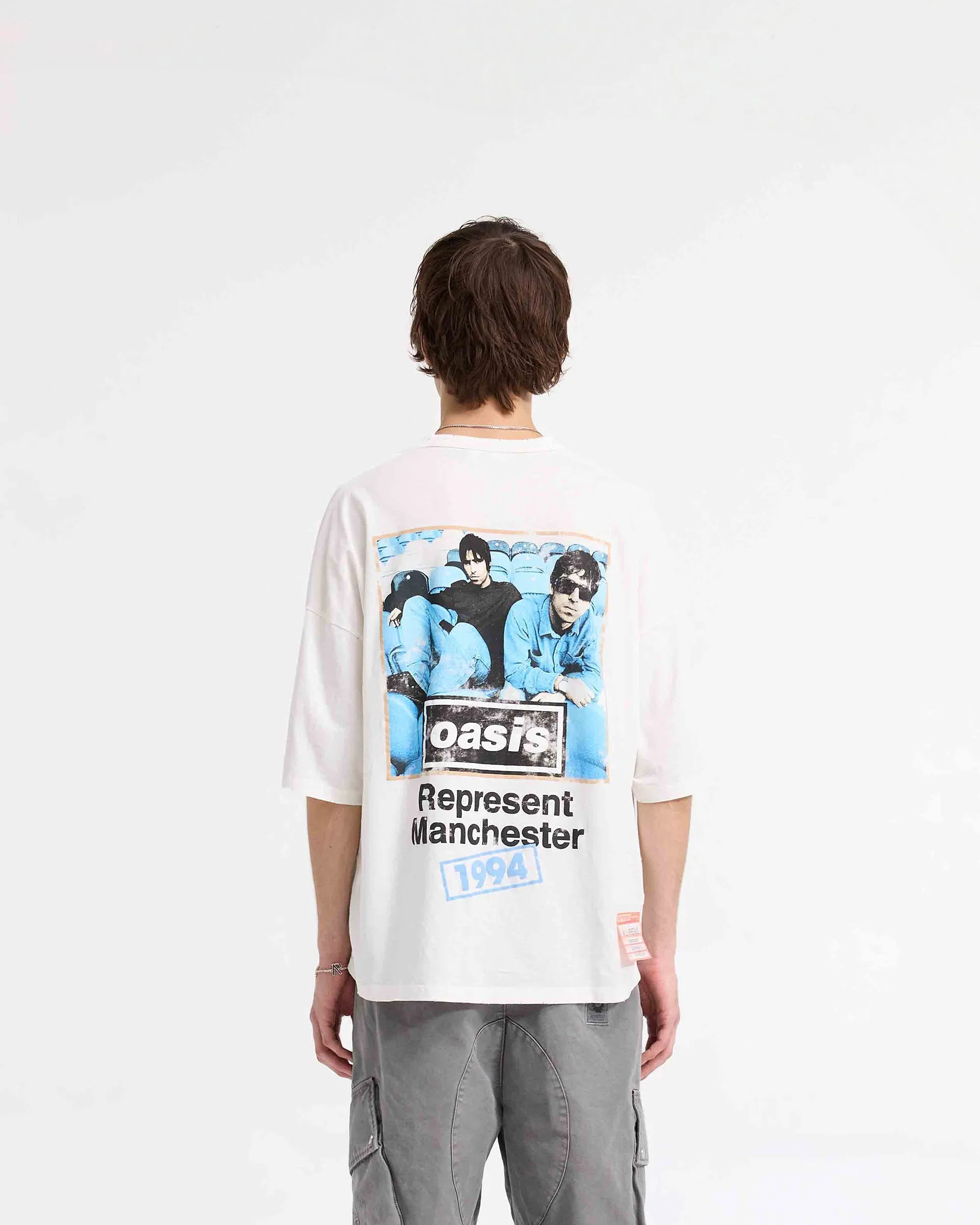Represent X Oasis Maine Road T-Shirt - Flat White QuickDry Trendy Design