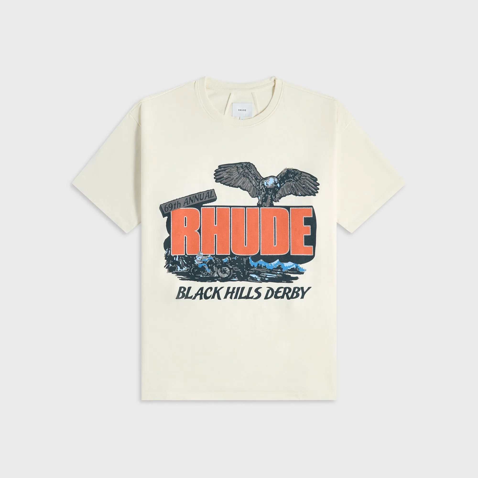 Casual Chic Wear Rhude Black Hills Rally Tee - Vintage White