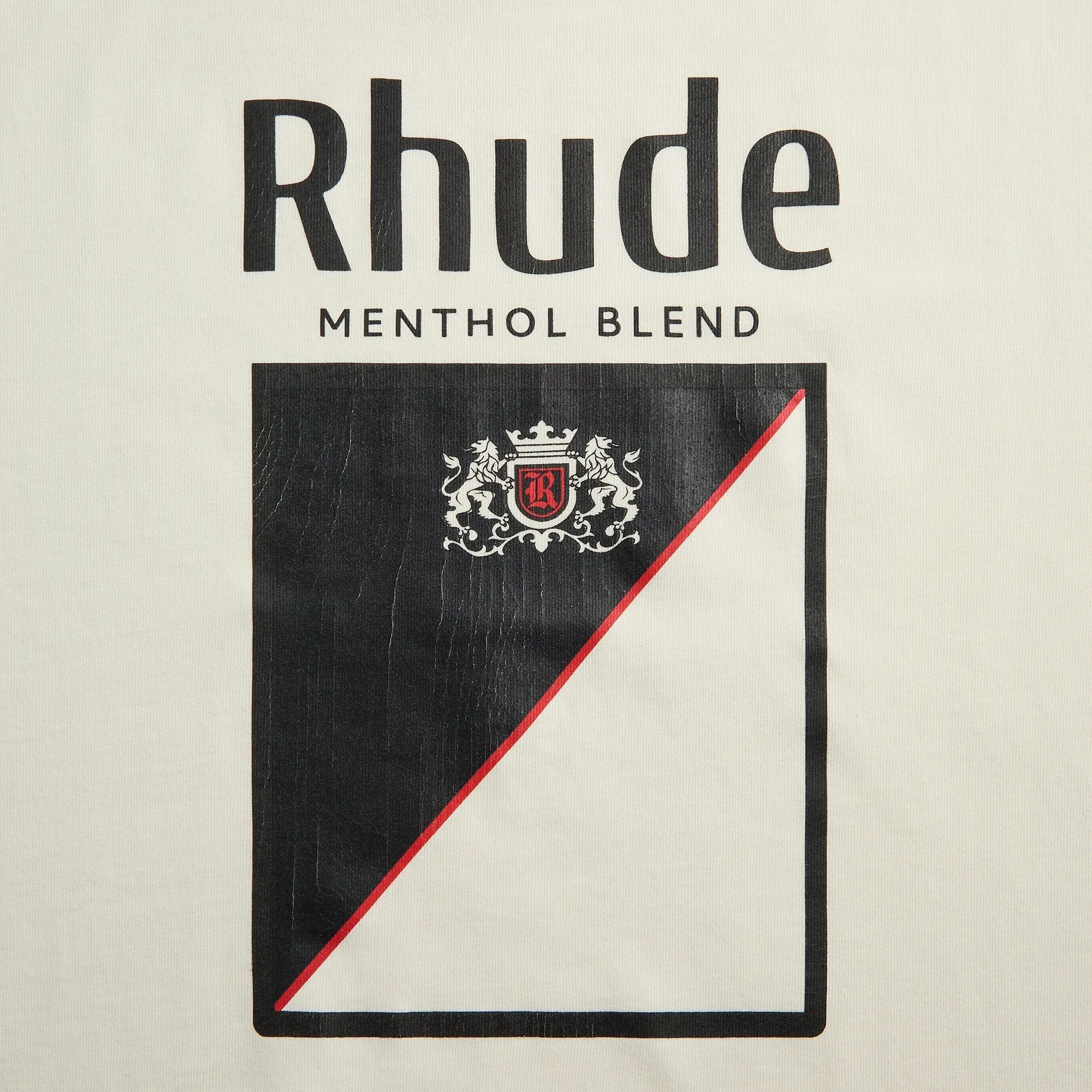 Rhude Collins Fumar Tee - Vintage White / Black / Red tall size
