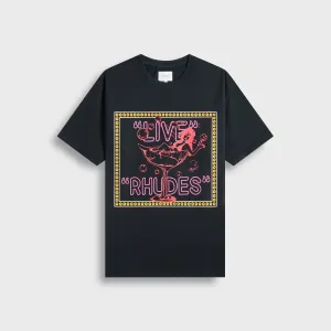 Rhude Live Rhudes Tee - Vintage Black Breezy Comfort EcoConscious Processing