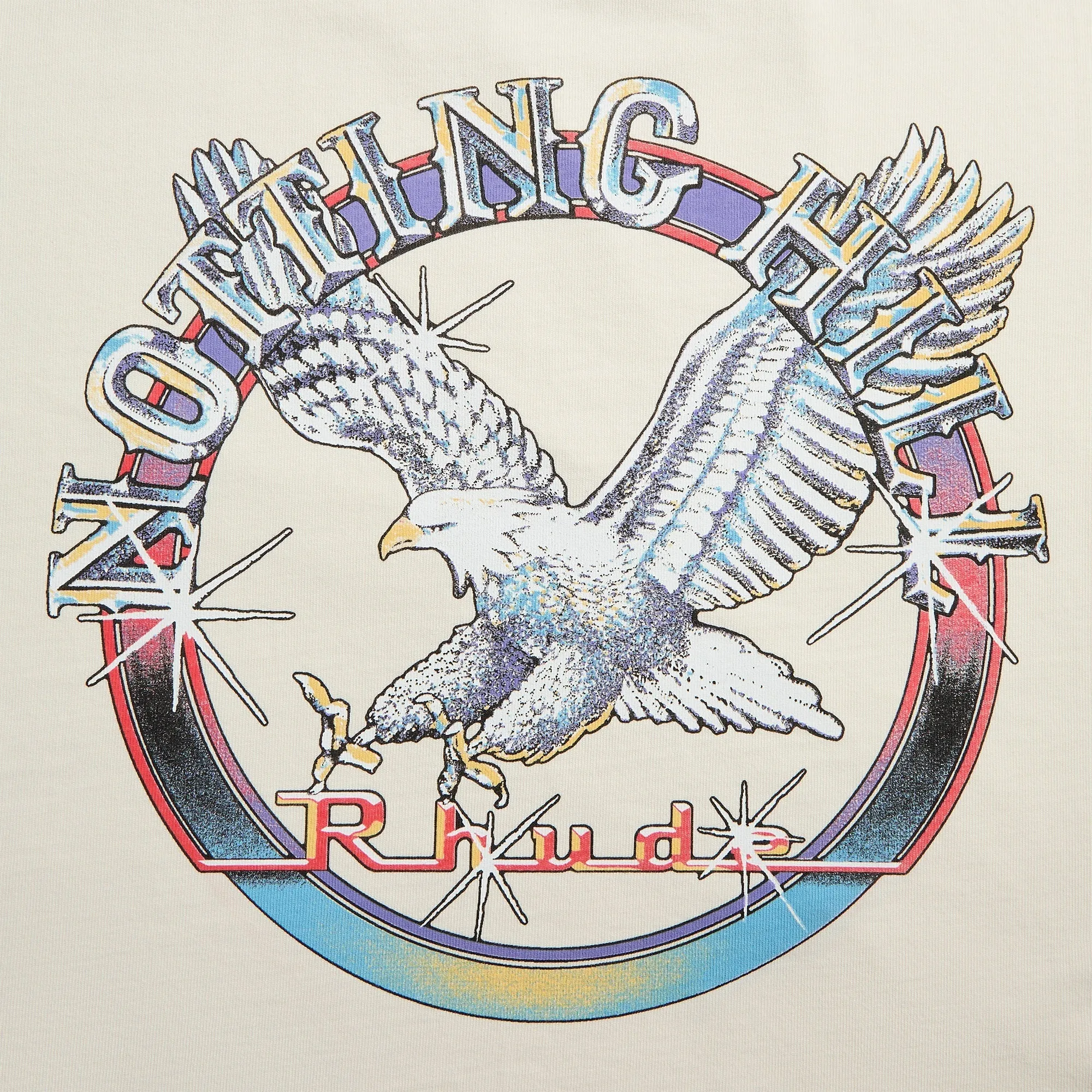 Rhude Notting Hill Eagle Tee - Vintage White Temperature Regulating Fabric Sleek Comfort Fit