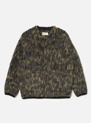 Universal Works Cardigan Dolce Fleece Charcoal Seamless Bonding ContouredShoulderFit