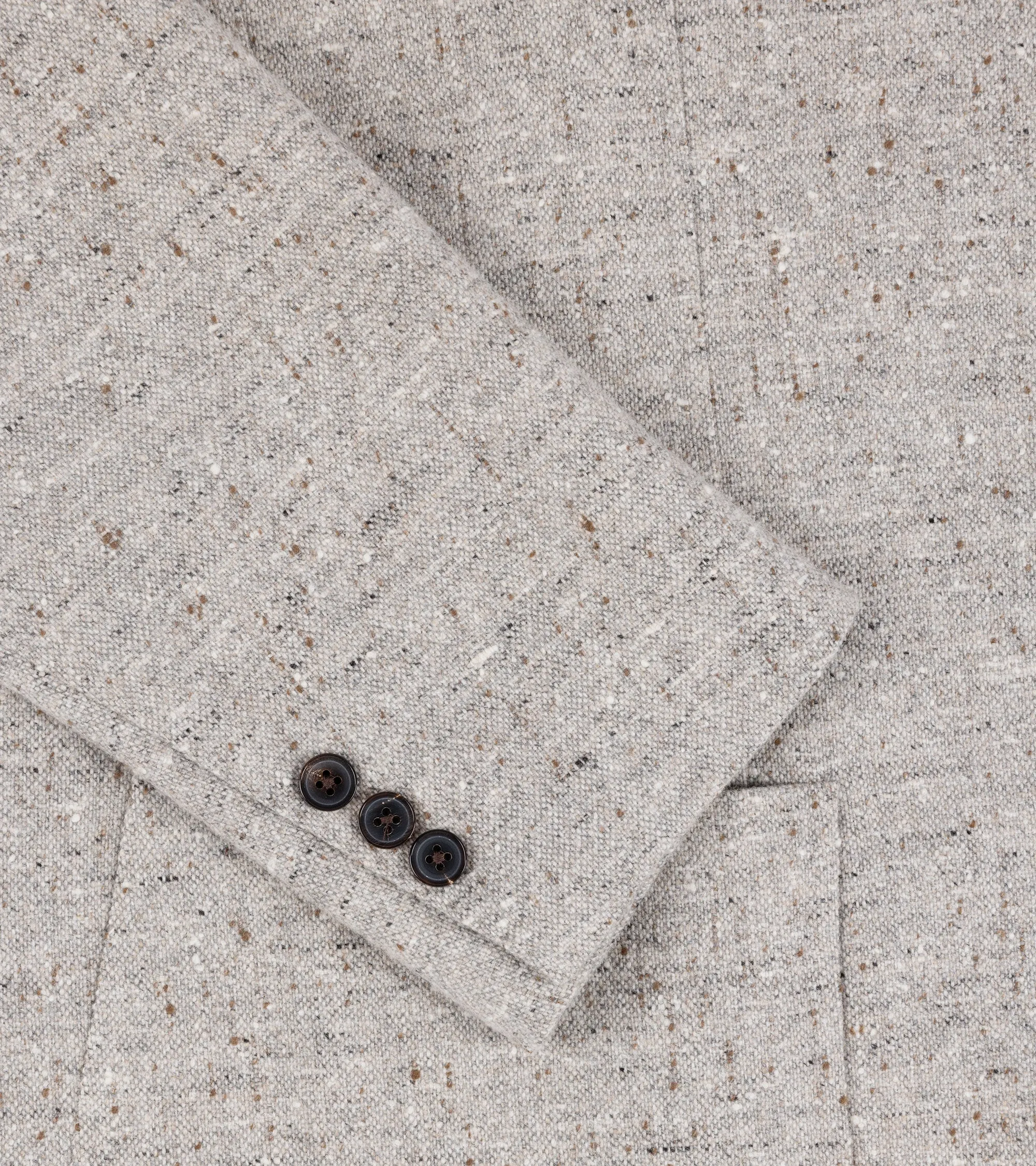 High Collar Design Fade Resistant Dye Ring Jacket Meister Wool Homespun Tweed Jacket: Grey