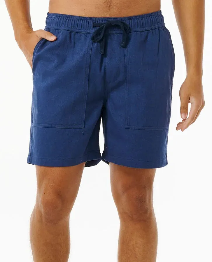 Ergonomic Contour Shape Faux Leather Rip Curl Mens Shorts Aloha Hotel Volley