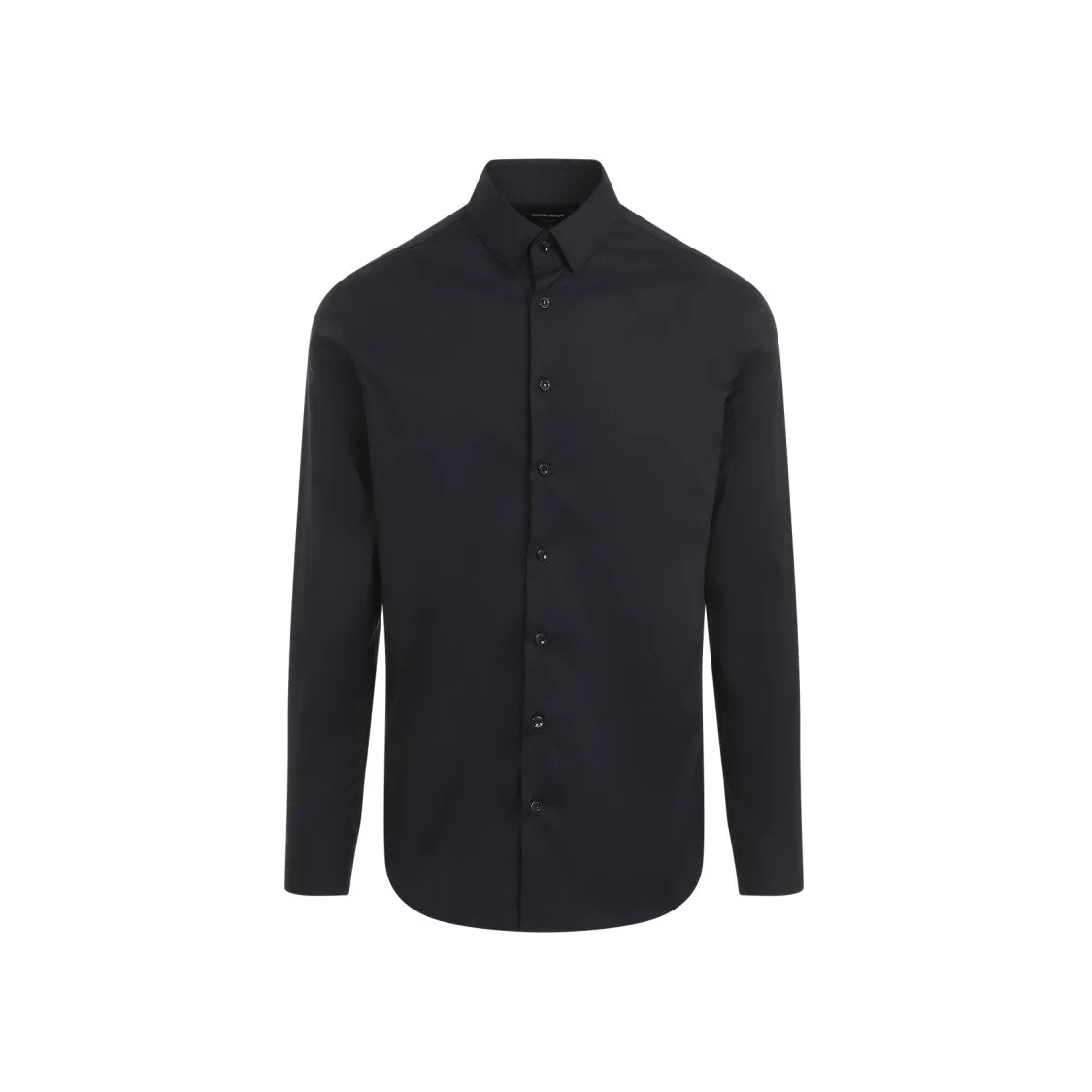 Asymmetrical Cut Mature appeal Dark Navy-Blue Cotton Shirt