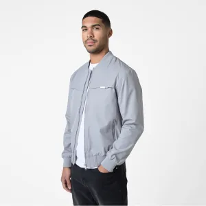 Ripstop Bomber Jacket | Frost Grey Fleece Lined Interior WeatherproofZipper