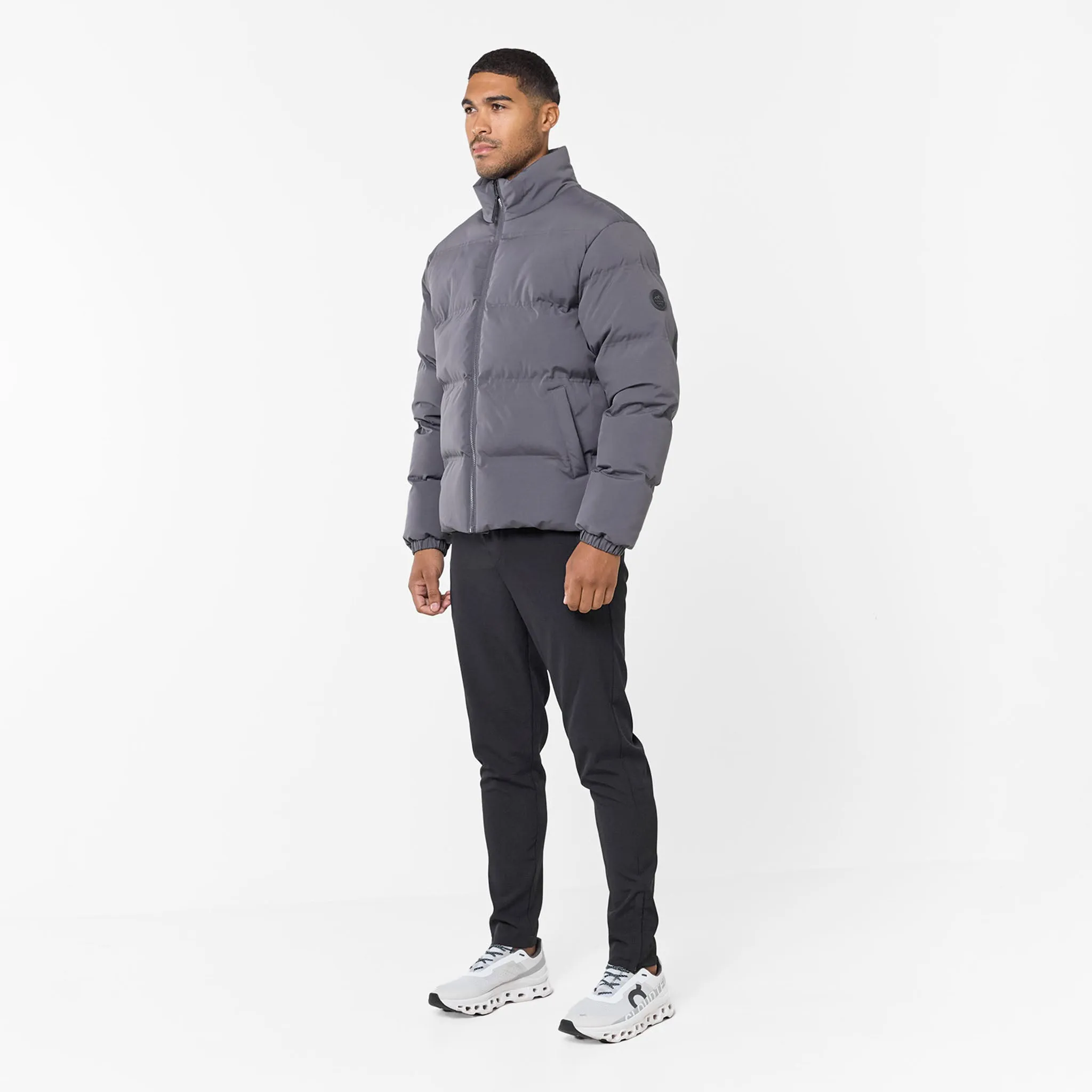 Ripstop Funnel Puffer | Charcoal Classic Casual Look SlipResistantFastenings