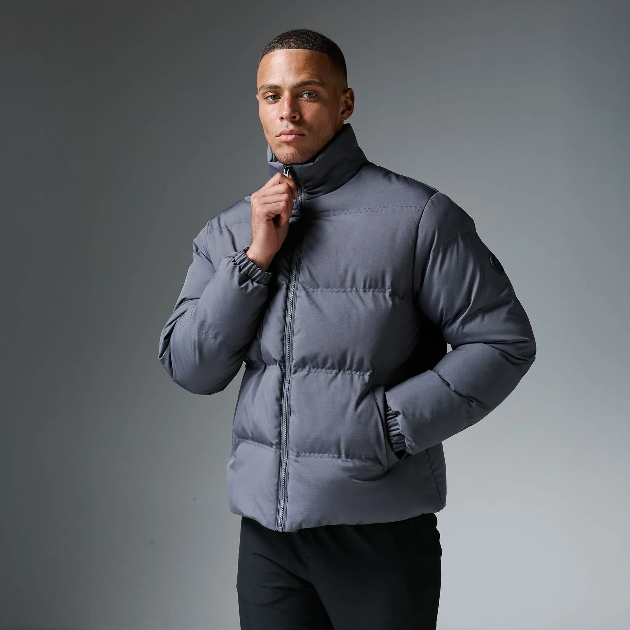 Ripstop Funnel Puffer | Charcoal Light Day Jacket